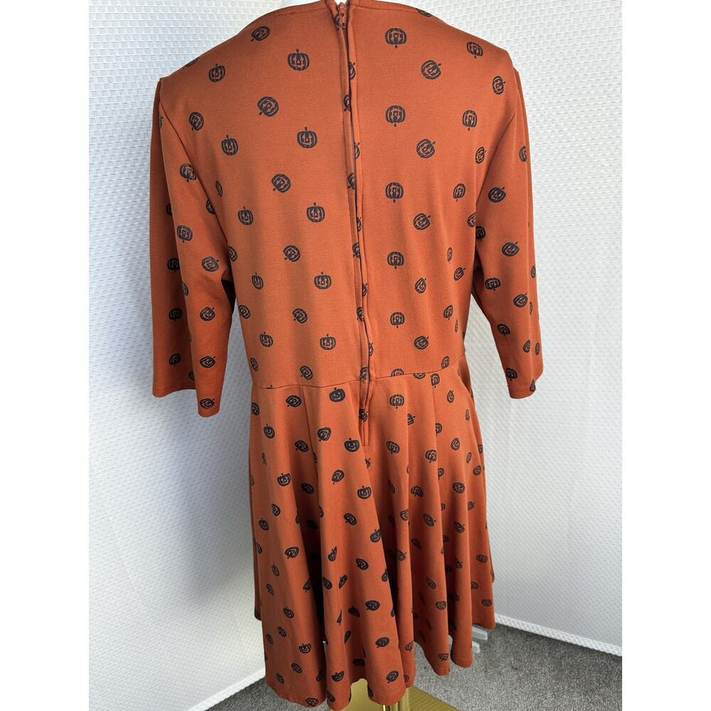 Unique Vintage brand Halloween Pumpkin Jack-o'-lantern dress XL 1x 16 - Picture 12 of 15
